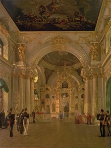 Talvipalatsin suuren kirkon sisätilat, 1829